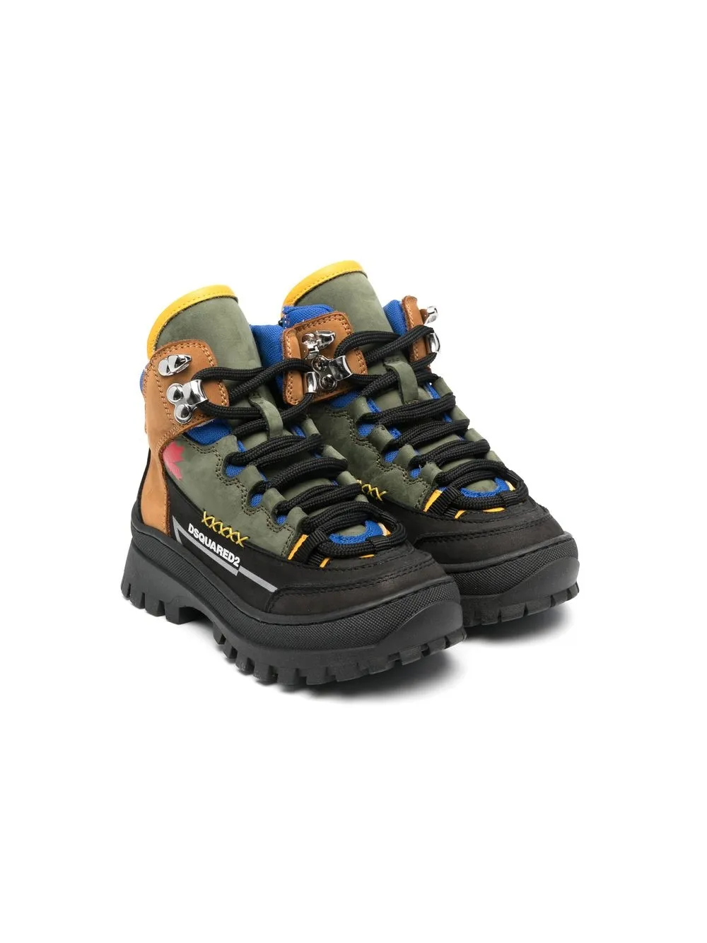 

Dsquared2 Kids botas con agujetas y diseño color block - Verde