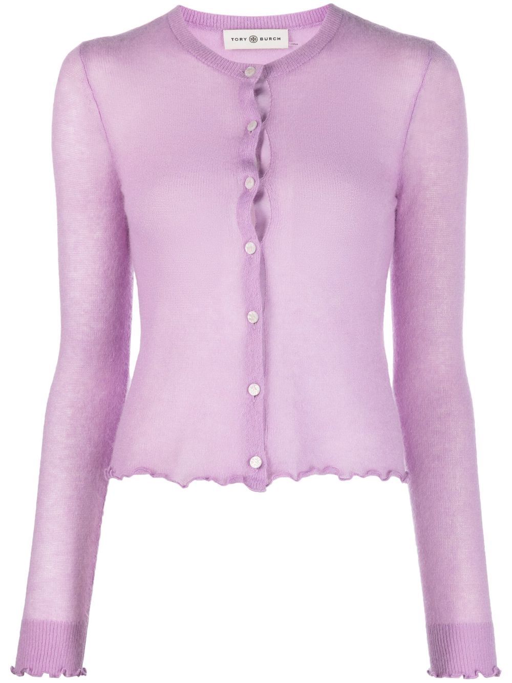 

Tory Burch fine-knit buttoned cardigan - Purple