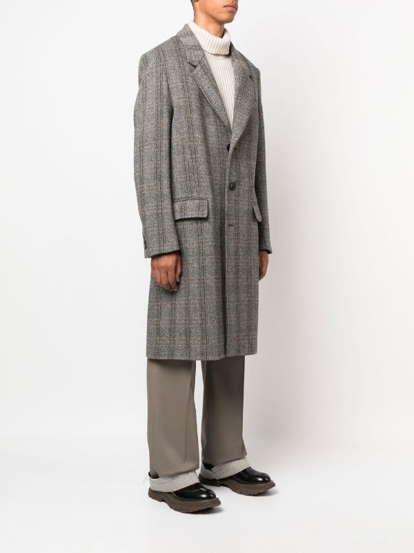 Grey hot sale herringbone overcoat