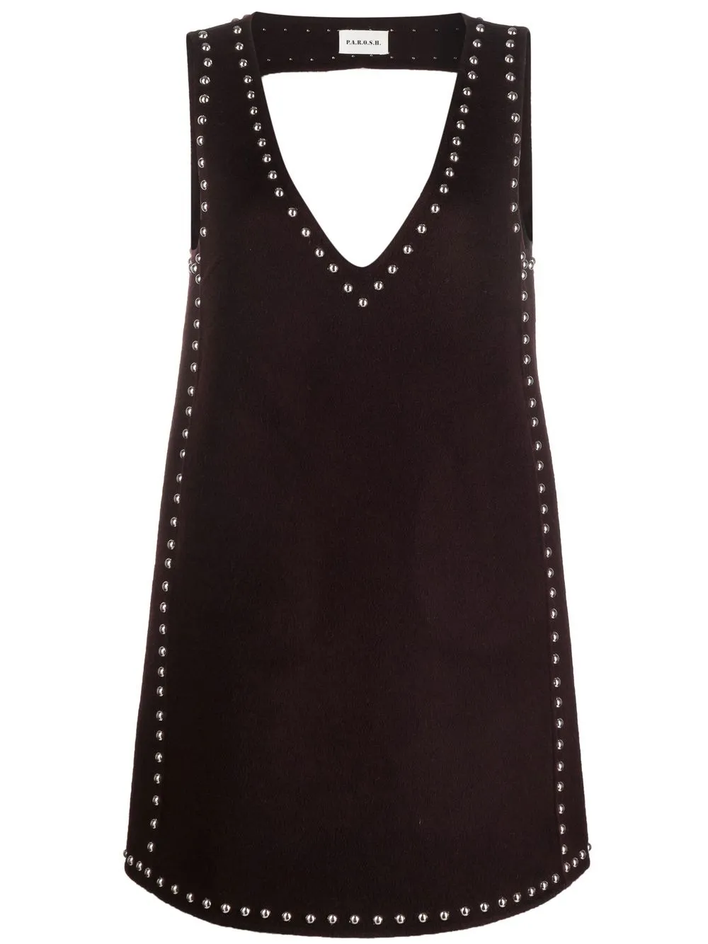 

P.A.R.O.S.H. vestido suelto corto con apliques - Negro