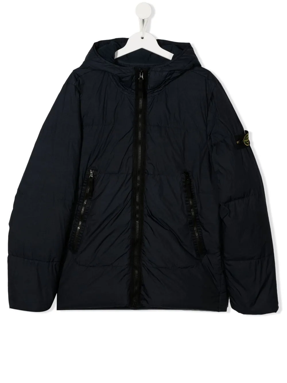 

Stone Island Junior TEEN logo-patch feather-down jacket - Blue