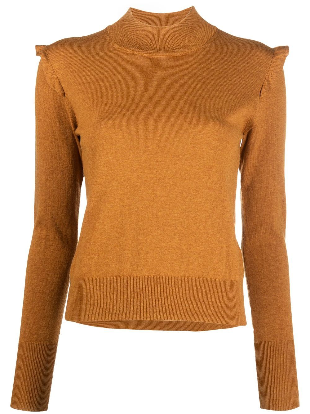 

See by Chloé ruffled roll-neck jumper - Brown