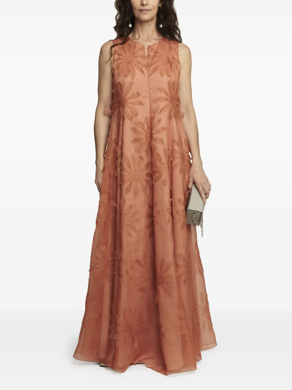 Gloria Coelho flower-applique sleeveless dress | Neutrals | Image 1