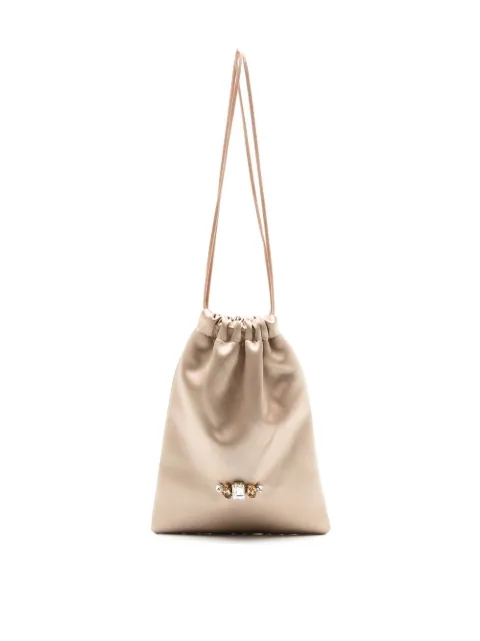 Gloria Coelho cartera mini metalizada con cordones