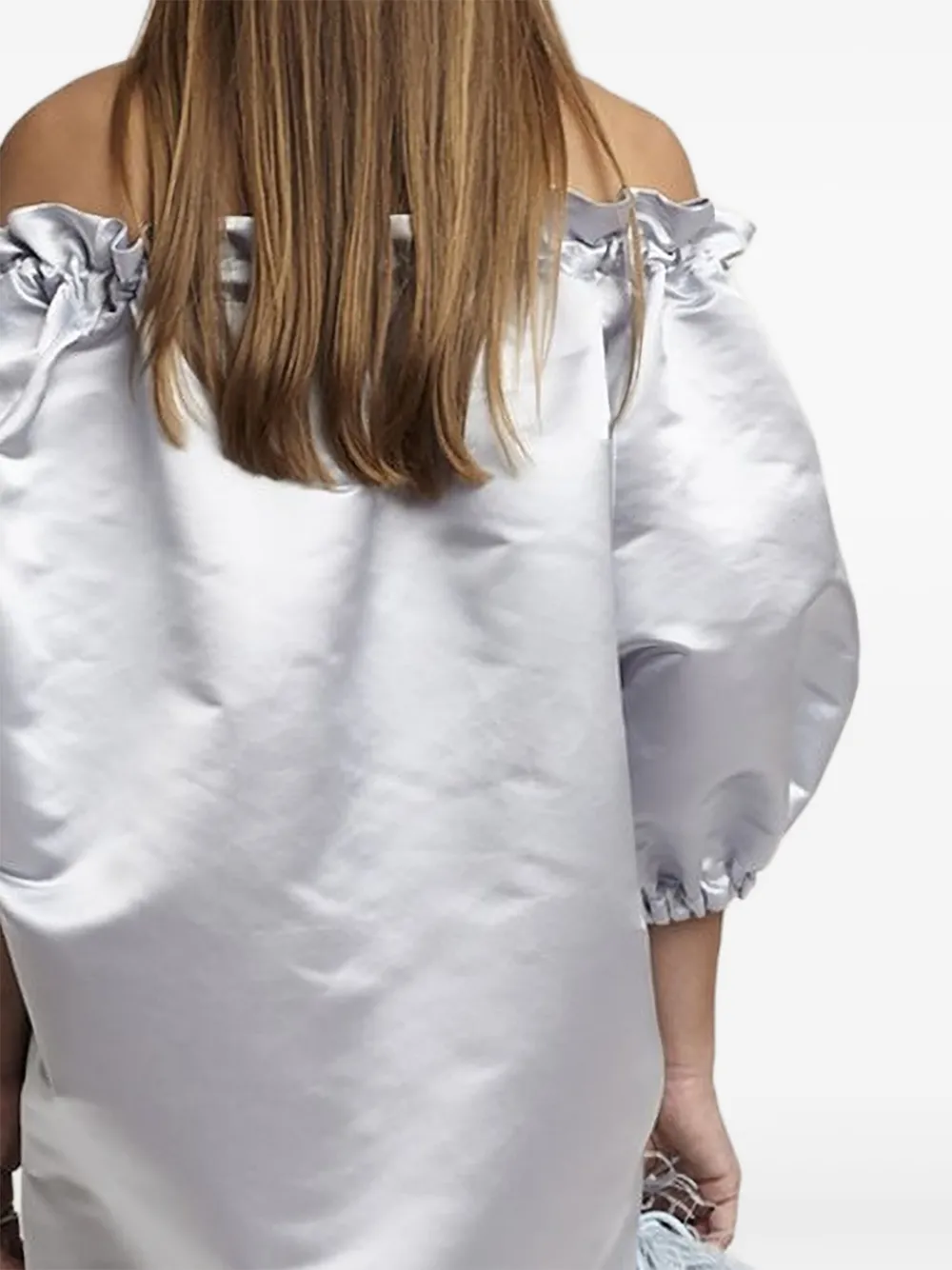 Gloria Coelho Jurk met pofmouwen Zilver