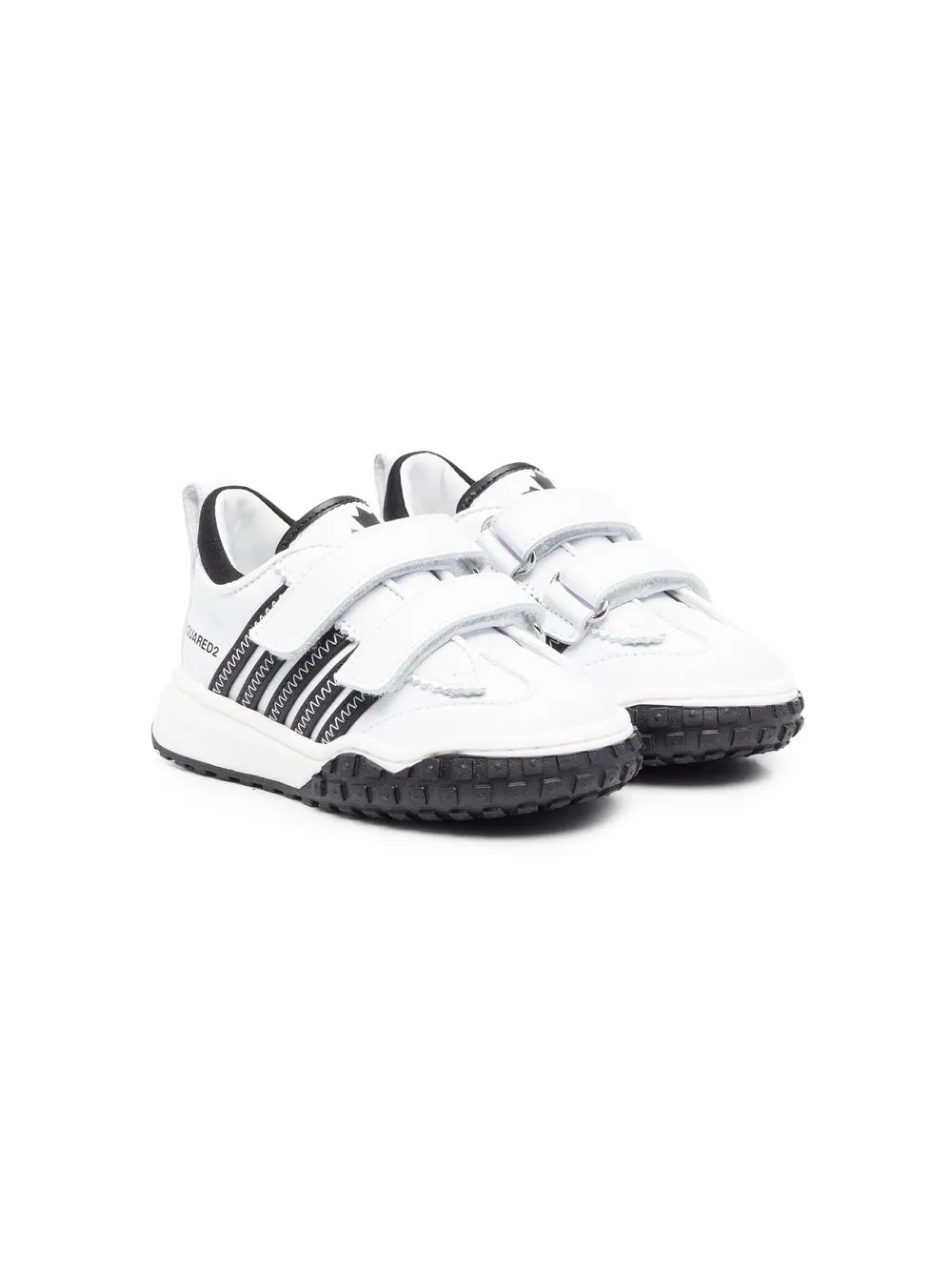 

Dsquared2 Kids side-stripe leather sneakers - White