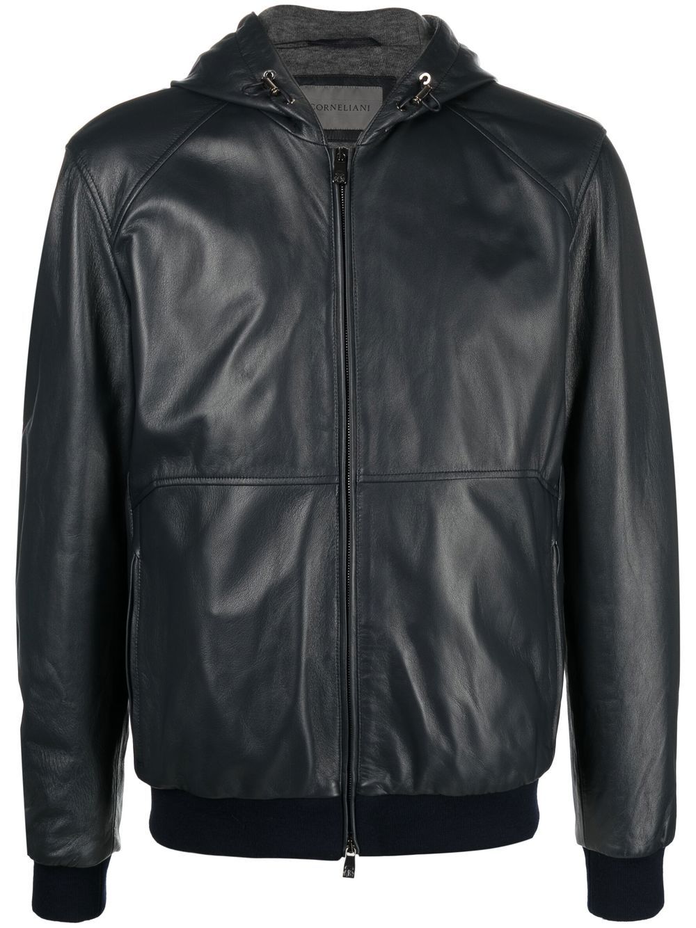 Corneliani Hooded zipped-up Leather Jacket - Farfetch