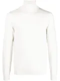BOSS virgin wool roll neck jumper - White