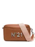 Nº21 logo-plaque leather crossbody bag - Brown