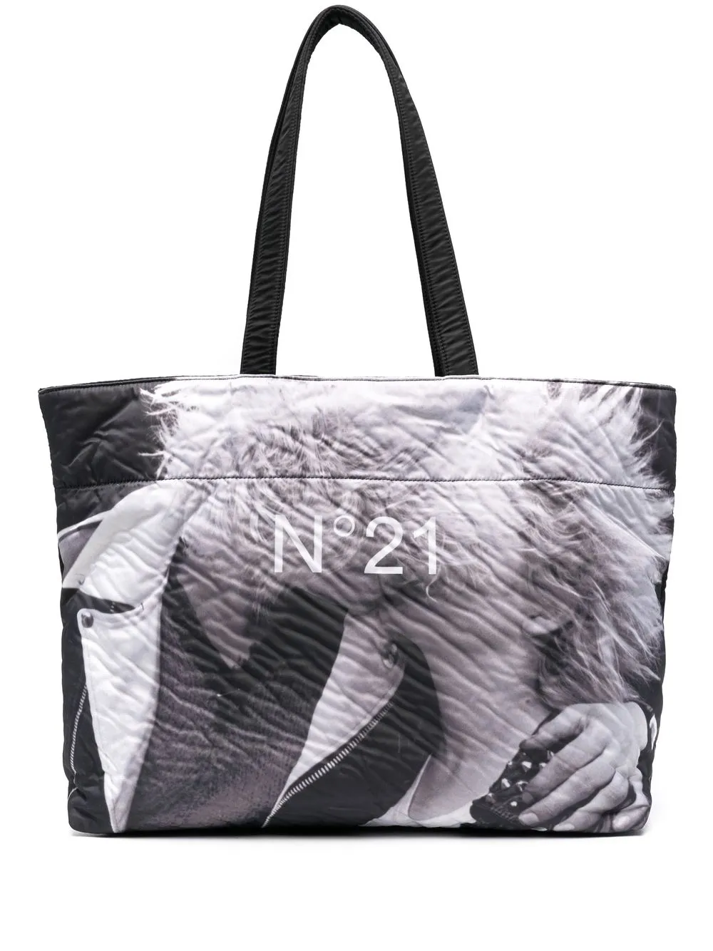 

Nº21 tote con fotografía estampada - Negro