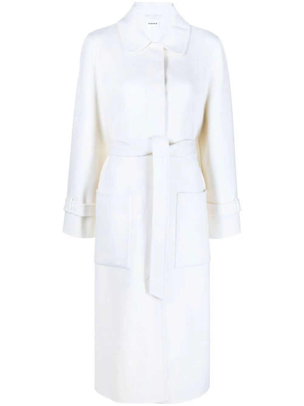 

P.A.R.O.S.H. belted brushed coat - White