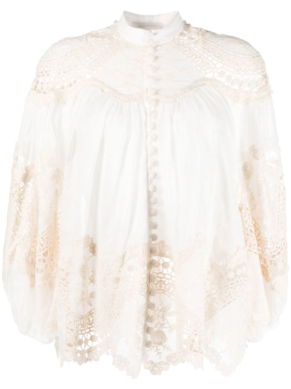 

ZIMMERMANN blusa con paneles de encaje - Neutro