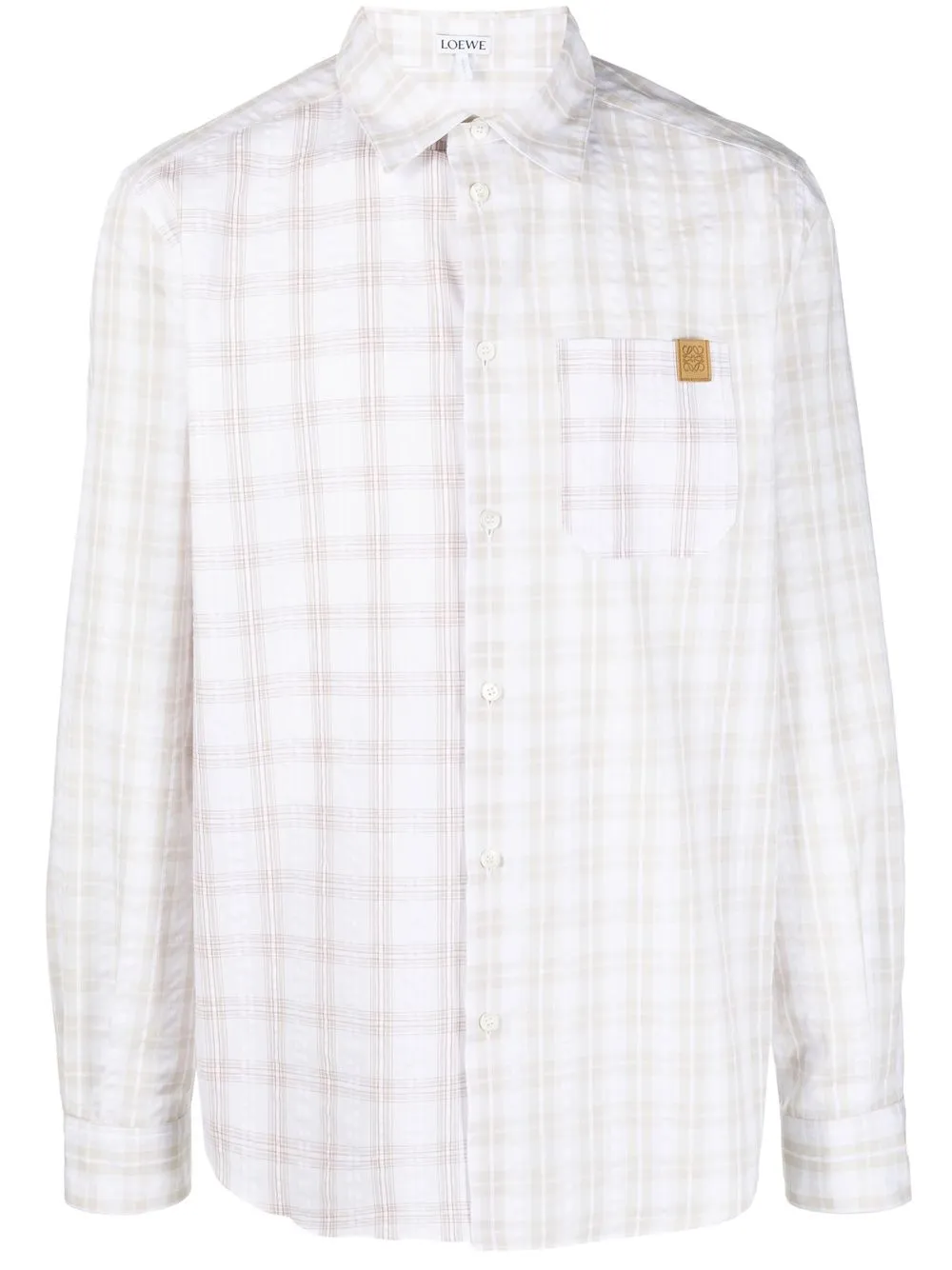 

LOEWE plaid-check print logo shirt - Neutrals