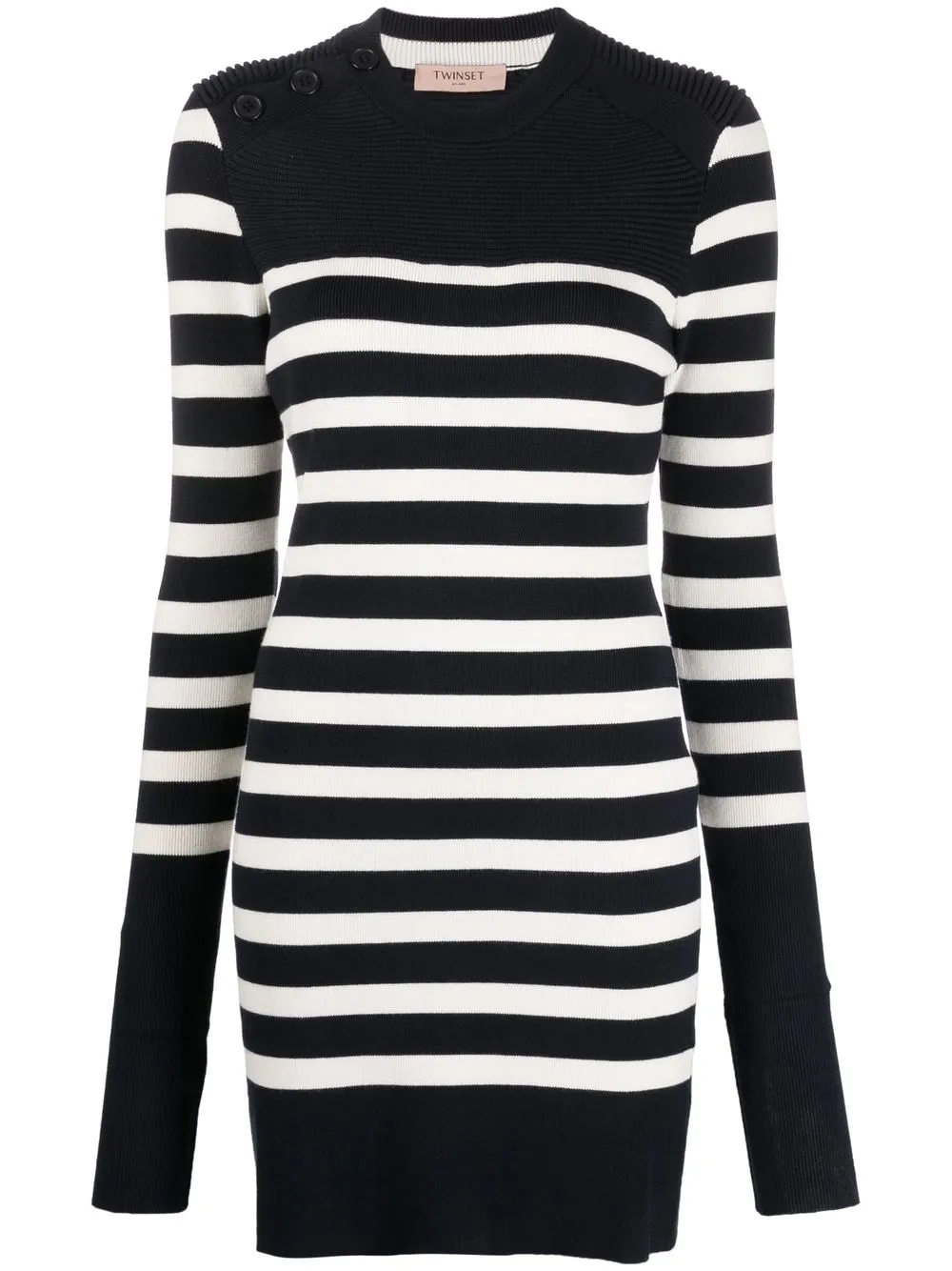 

TWINSET marinière-stripe knitted mini dress - Blue