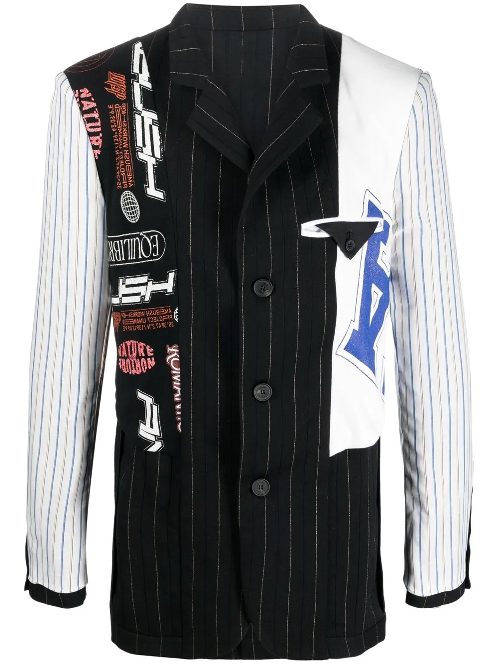 

AMBUSH blazer con diseño patchwork - Negro