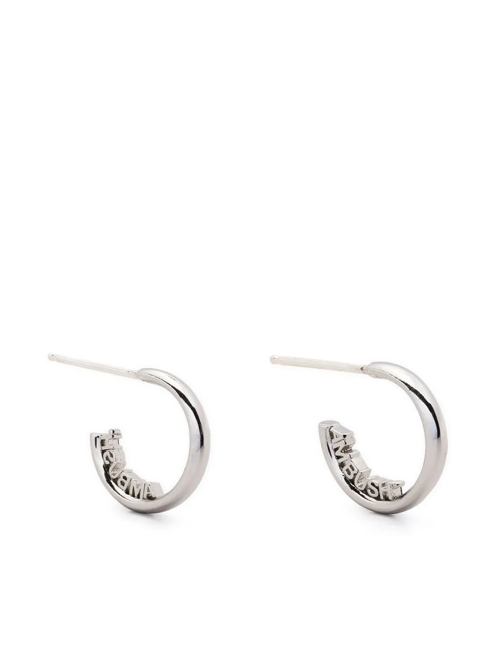 

AMBUSH Nameplate hoop earrings - Silver