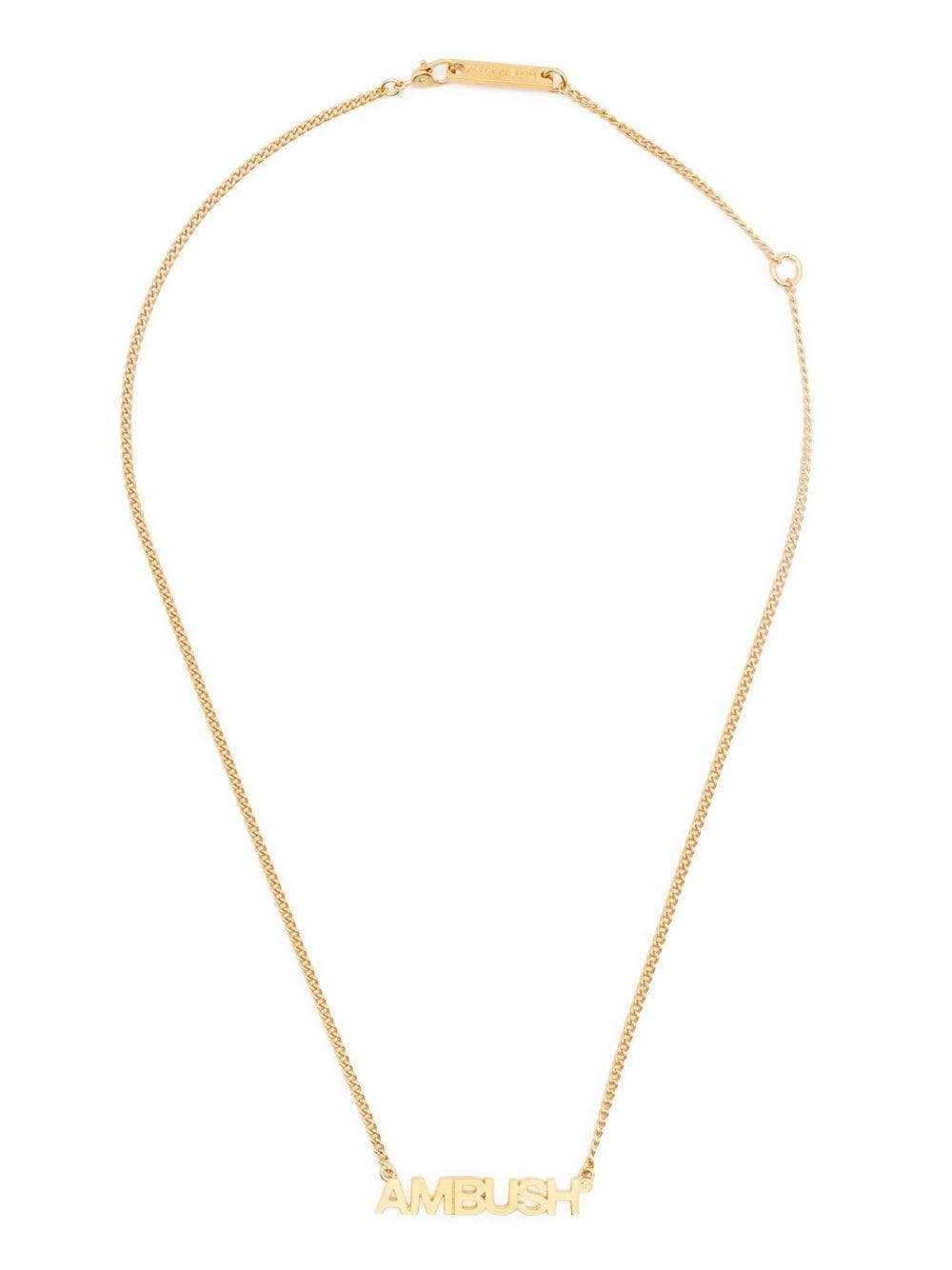 AMBUSH Name Plate charm necklace - Gold