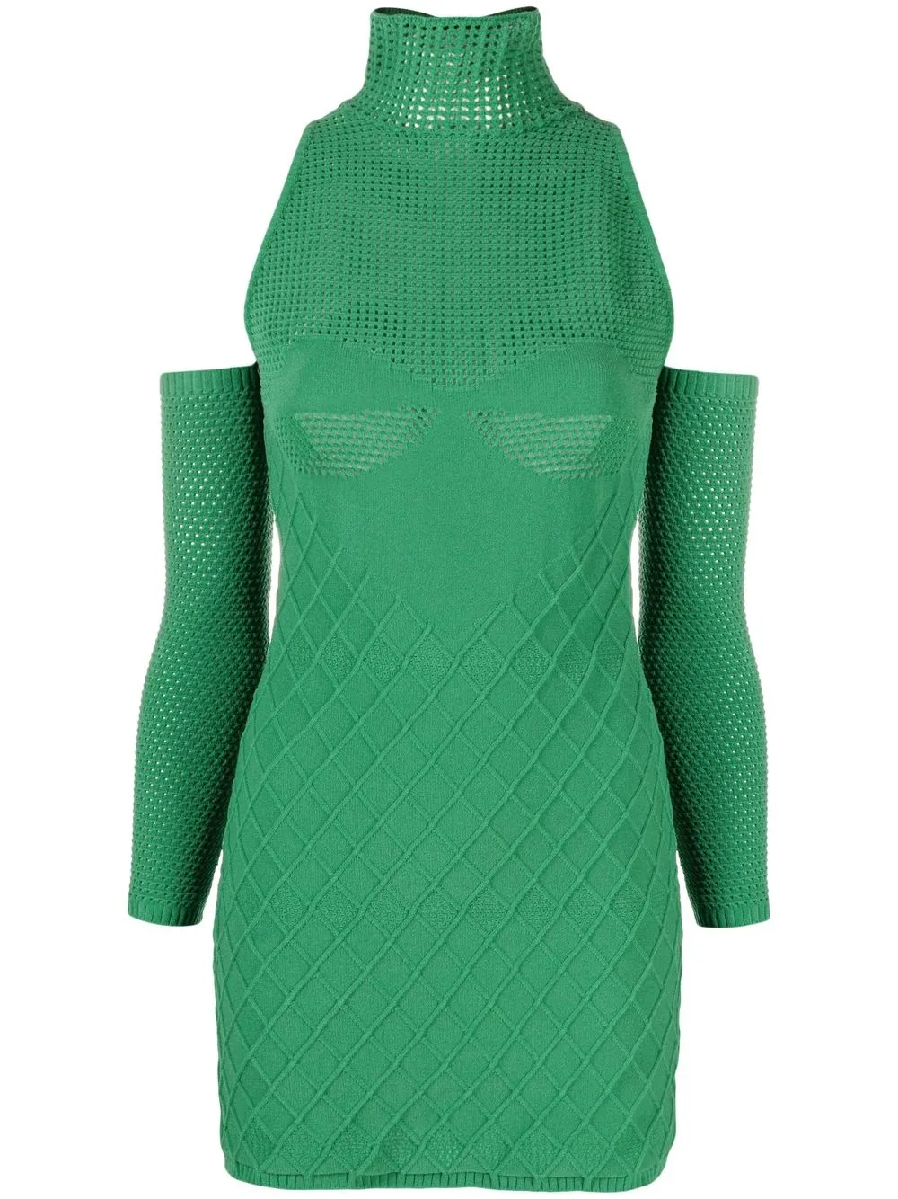 

AMBUSH cold-shoulder crochet-knit minidress - Green