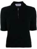 AMBUSH monogram zip-up polo top - Black