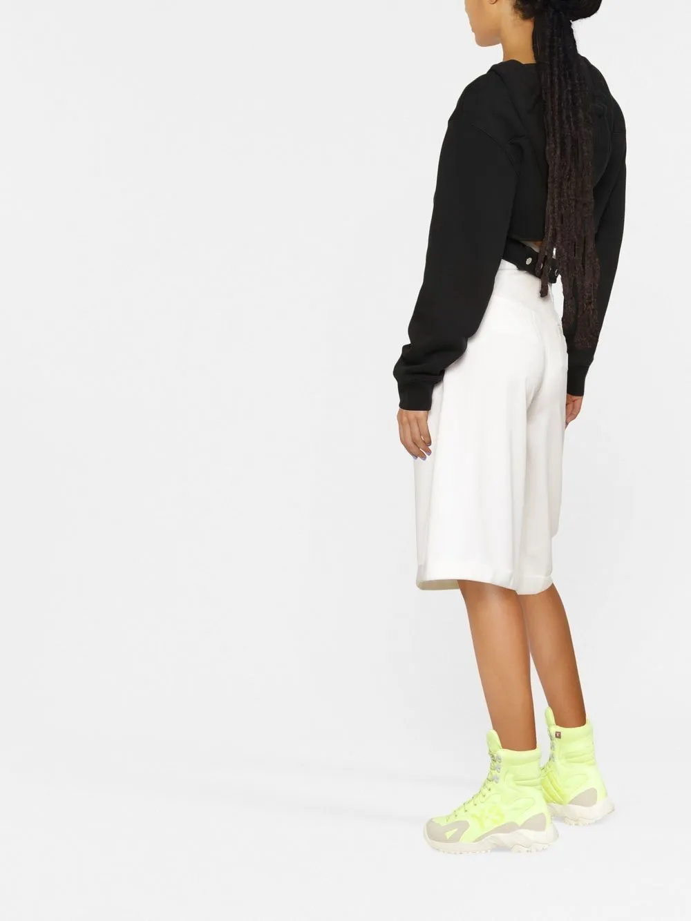  Ambush Cropped Hoodie Mit Logo   Schwarz 