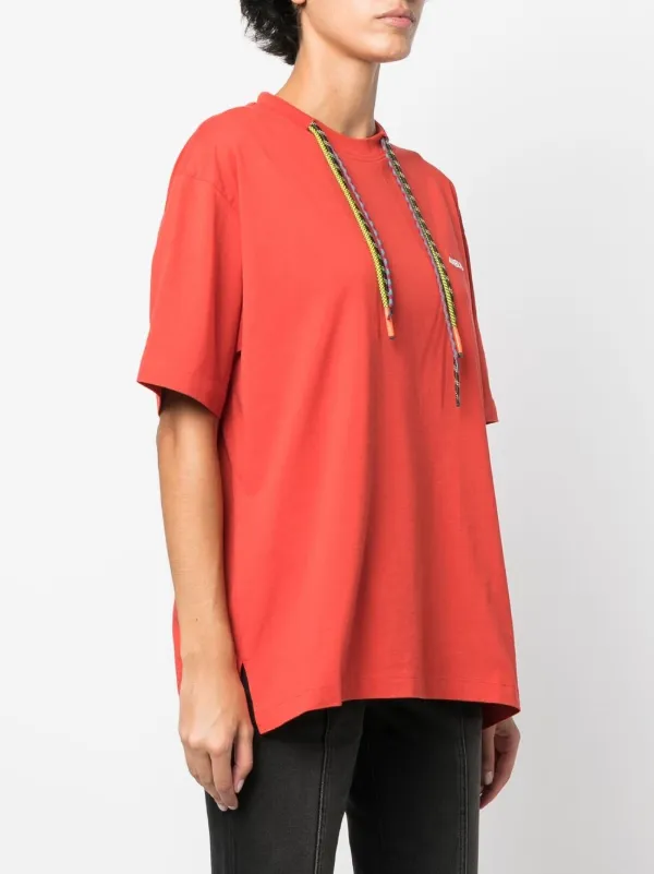 AMBUSH multi-cord logo-print T-shirt | Red | FARFETCH