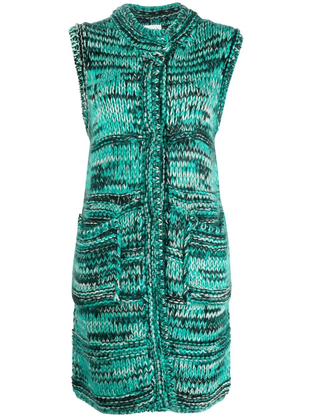 

P.A.R.O.S.H. longline marl-knit gilet - Green