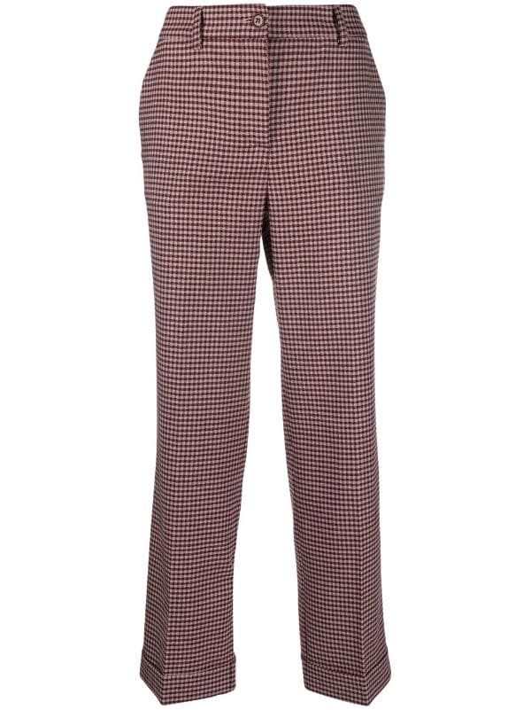 PAROSH ginghampatterned Cropped Trousers  Farfetch