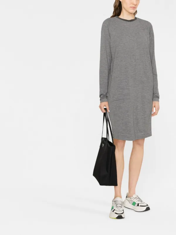 Brunello Cucinelli Monili-Trim Knitted Dress - Grey
