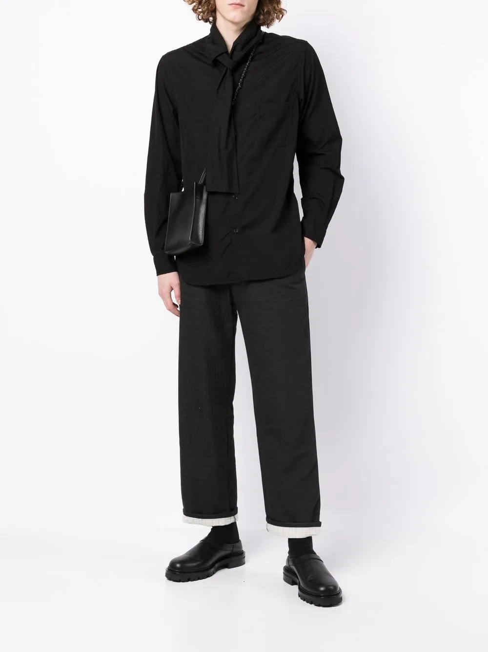Yohji Yamamoto Katoenen overhemd - Zwart