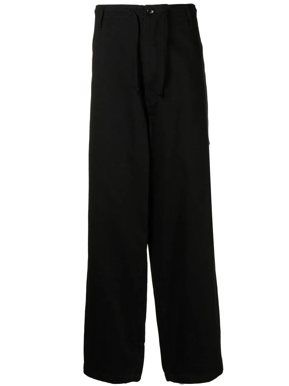 

Yohji Yamamoto slouchy cotton drawstring trousers - Black