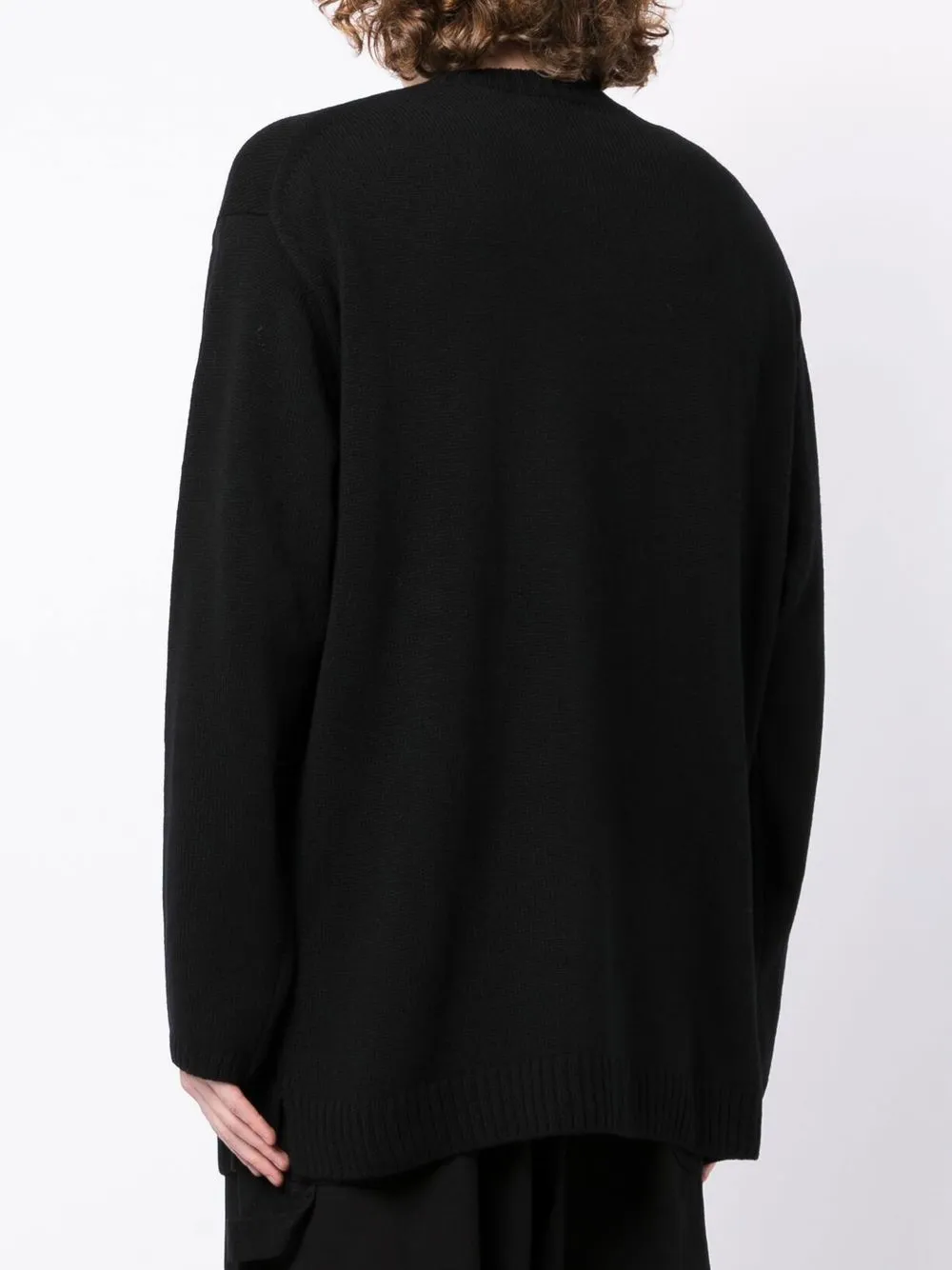 Shop Yohji Yamamoto Floral-print Wool Jumper In Schwarz