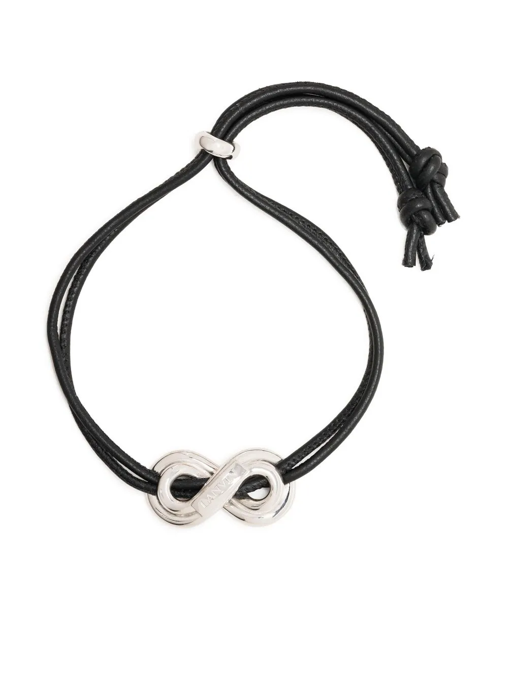 

Lanvin twisted plaque-detail leather bracelet - Black