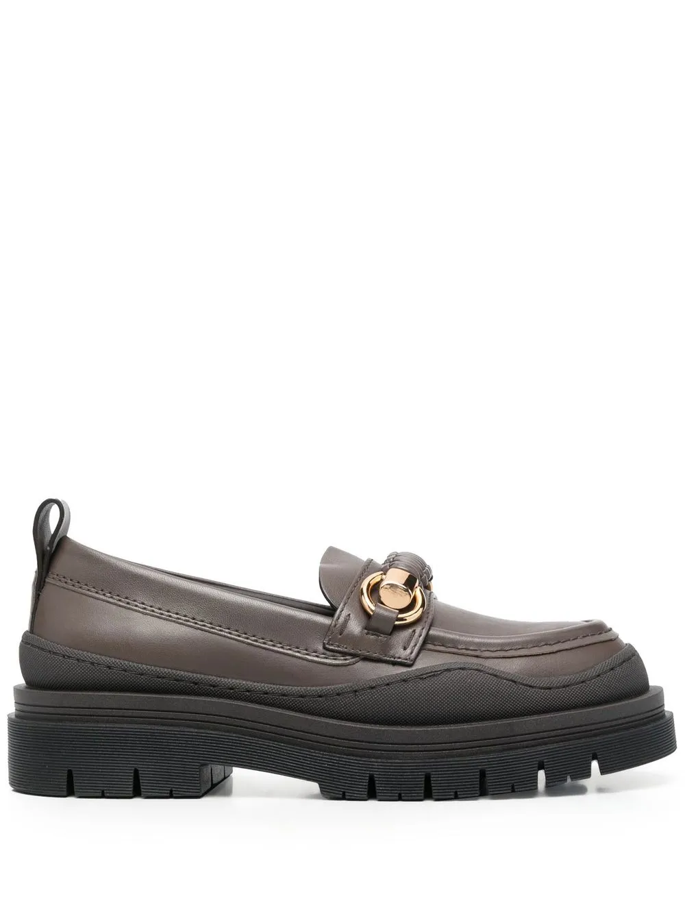 

See by Chloé whipstitch-trim detail loafers - Brown