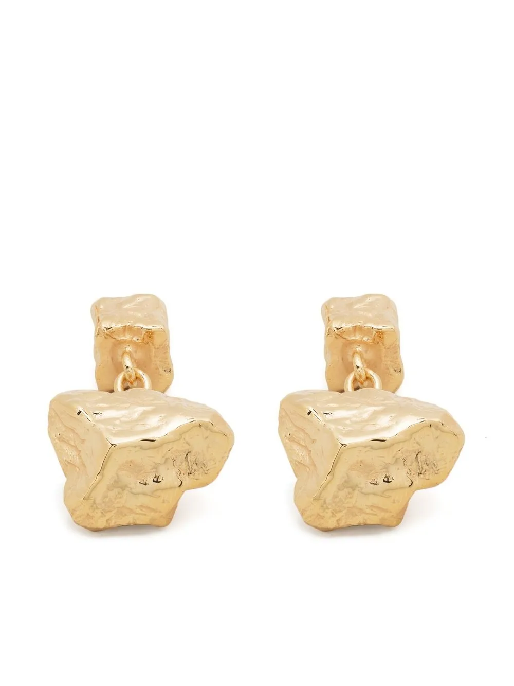 

Lanvin hammered-effect design cufflinks - Gold