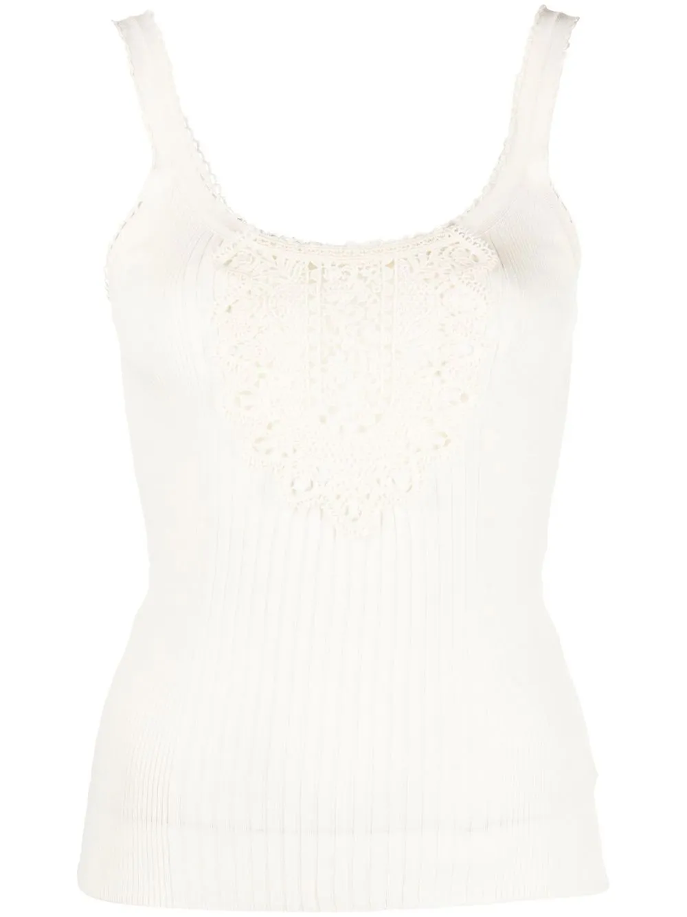 

Ulla Johnson top tejido con ribete de encaje - Blanco