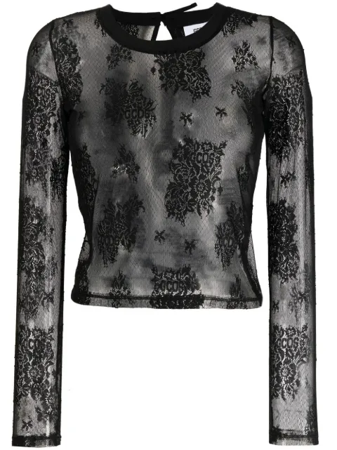 GCDS semi-sheer lace top