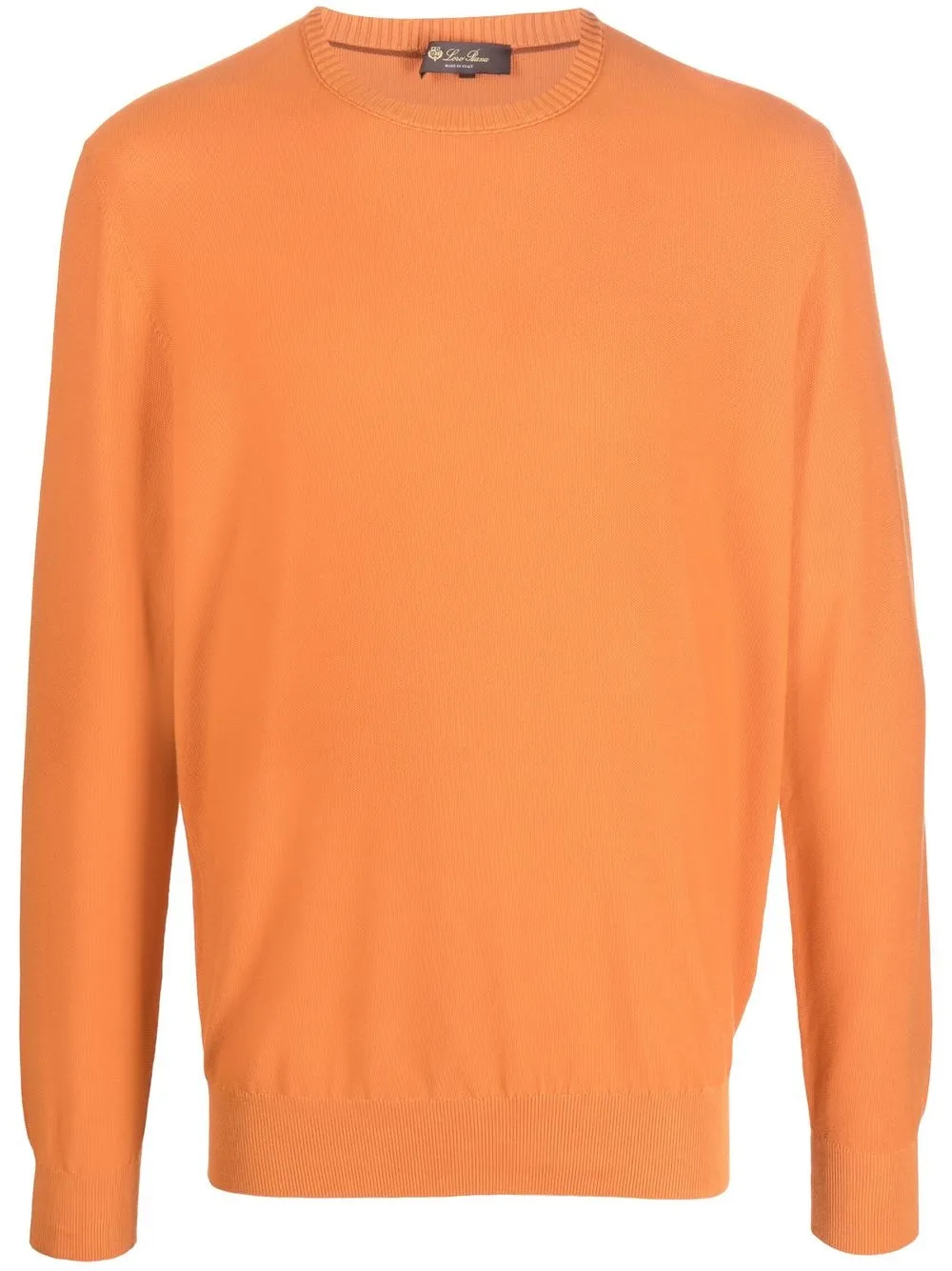 

Loro Piana ribbed-trim cotton-silk jumper - Orange