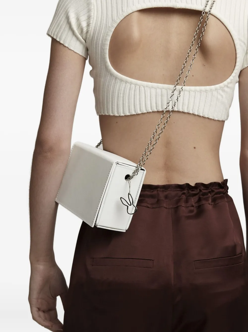 Gloria Coelho Cut-out Ribbed Top In White