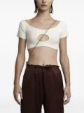 Gloria Coelho cut-out ribbed top - White