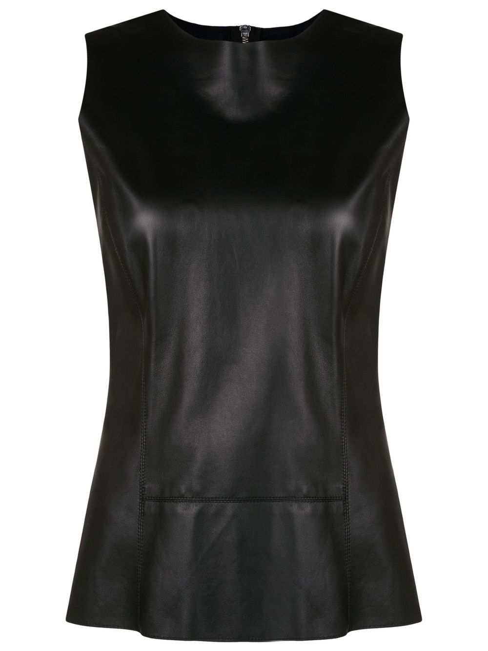 sleeveless leather top