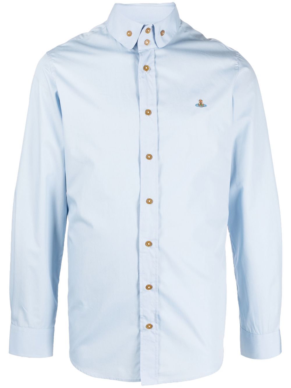 Vivienne Westwood orb-embroidered organic-cotton shirt - Blue