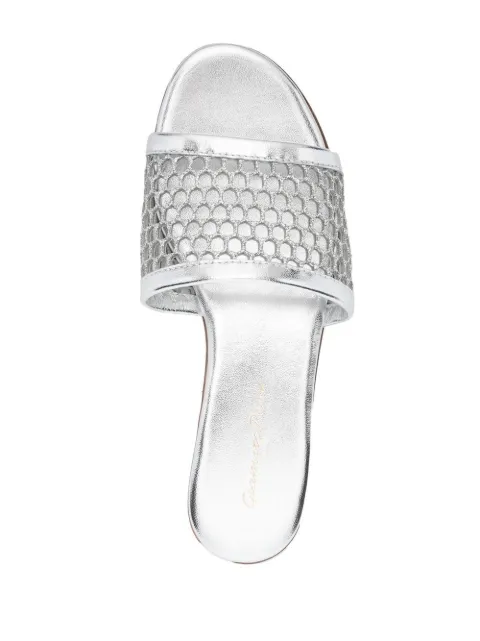 Gianvito Rossi perforated-strap Flat Slides - Farfetch