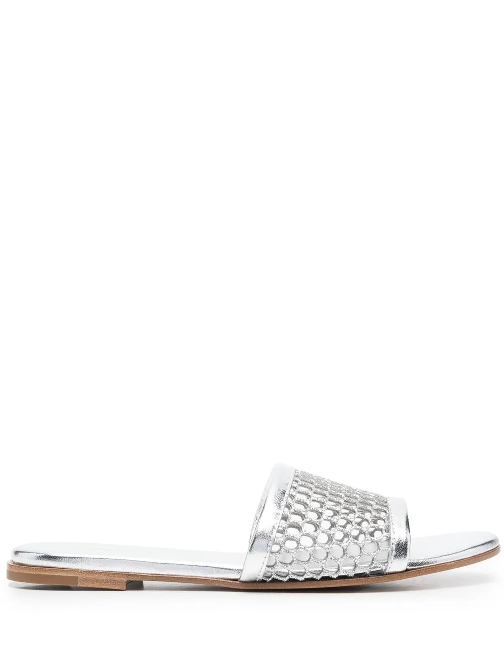 

Gianvito Rossi sandalias con tira perforada - Plateado