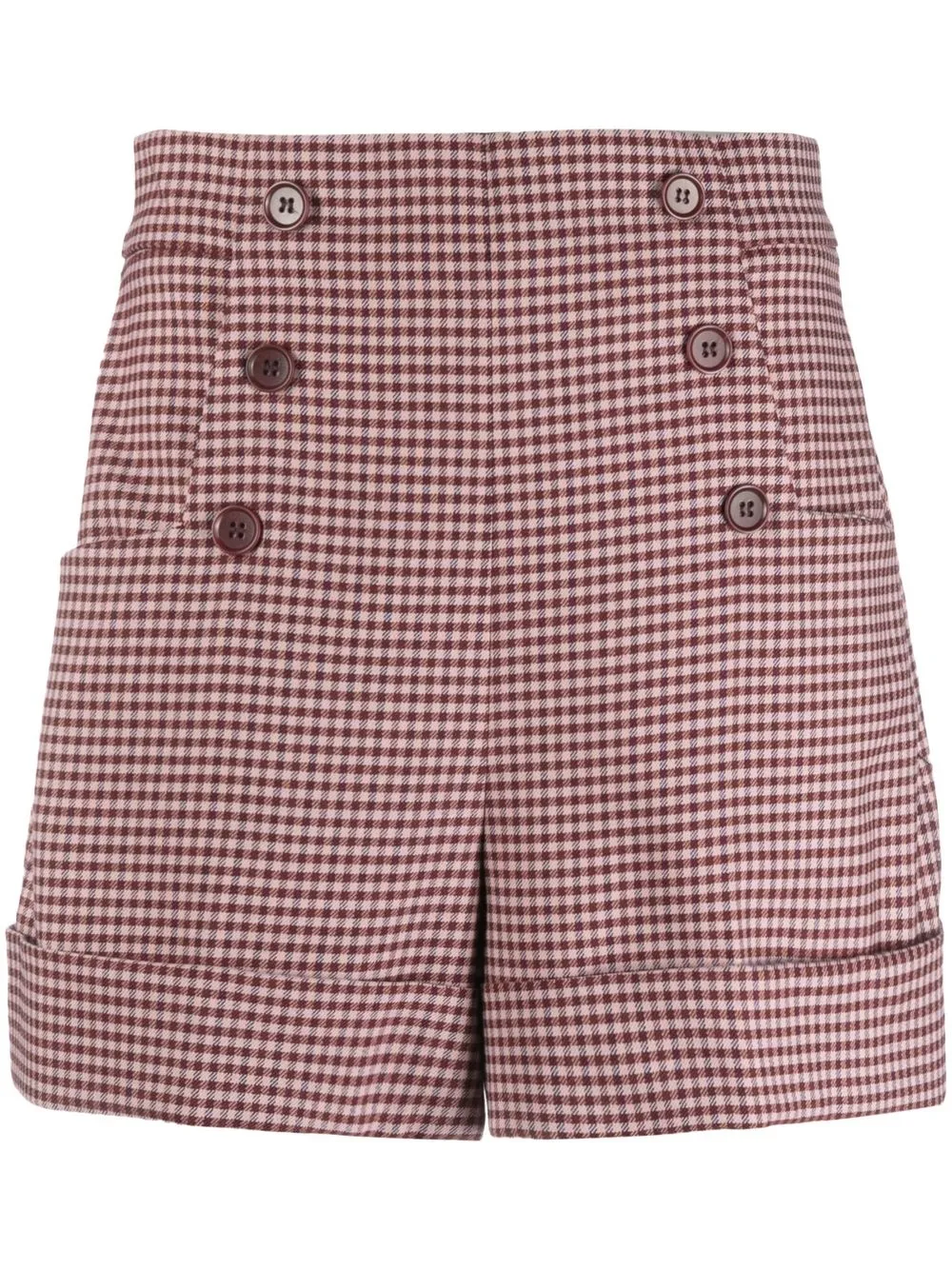 

P.A.R.O.S.H. shorts a cuadros gingham - Rosado