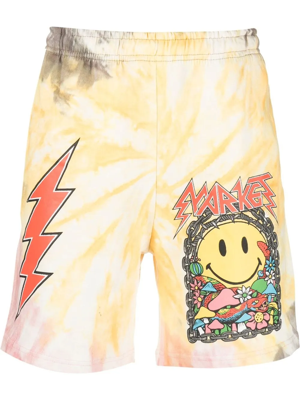 

MARKET logo-print tie-dye track shorts - Yellow