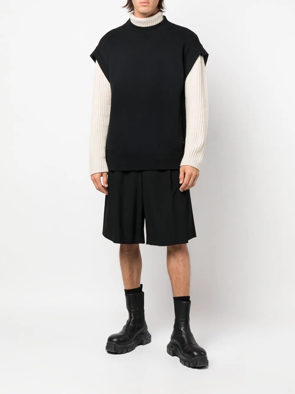 sacai Sweater met ronde hals - Zwart