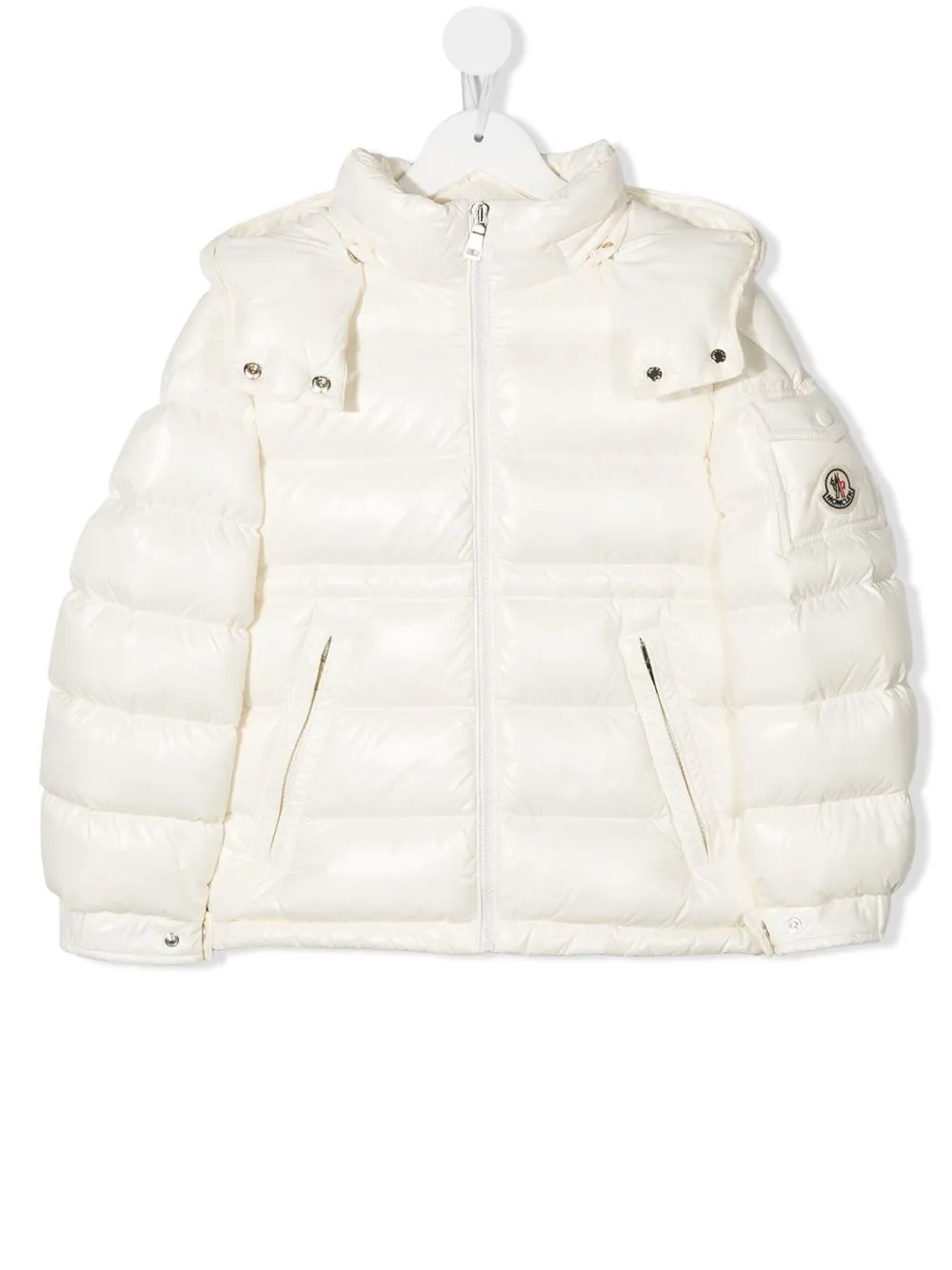 

Moncler Enfant logo-patch quilted jacket - White