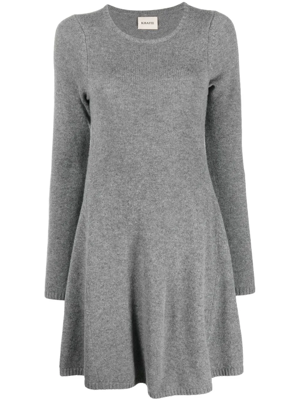 

KHAITE vestido corto de cachemira con peplum - Gris