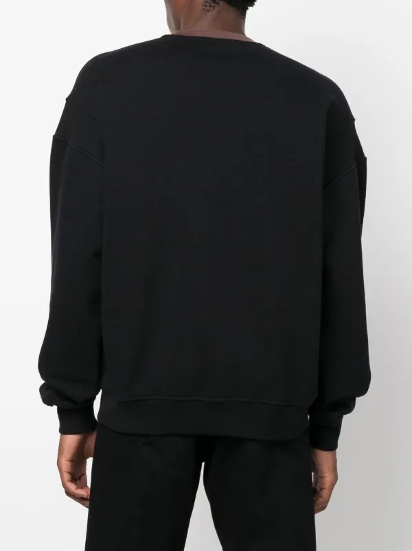 AMBUSH letter-print long-sleeve Sweatshirt | Black | FARFETCH FI