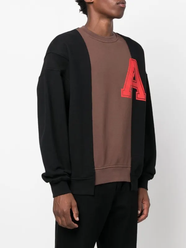 【関税&送料込】Ambush Black Cotton Oversize Sweatshirt AMBUSH letter-print long-sleeve Sweatshirt | Black | FARFETCH FI